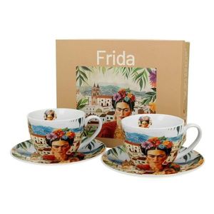 Sada 2 ks porcelánových šálok s podšálkami Mexican Art Frida 270 ml viacfarebná vyobraziť