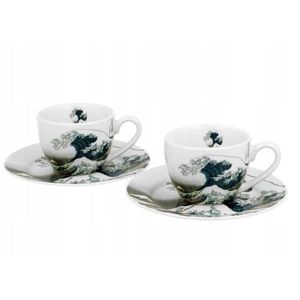 Sada 2 ks šálok s podšálkou Hokusai The Great Wave 90 ml viacfarebná vyobraziť