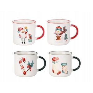 Sada 4 ks porcelánových hrnčekov CHRISTMAS LAUGHT 4x200 ml viacfarebná vyobraziť