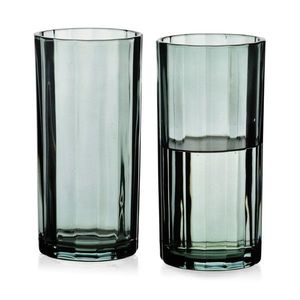 Sada 4 ks vysokých pohárov ELISE STRIPES 360 ml číra/zelená vyobraziť