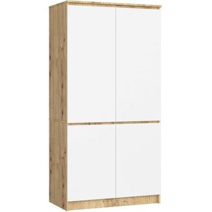 Šatníková skriňa CLP S90/4D dub artisan/biela vyobraziť