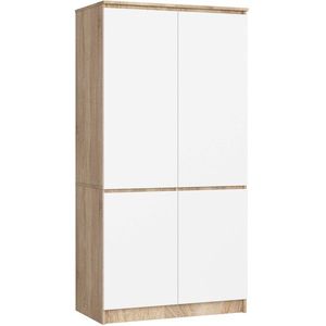 Šatníková skriňa CLP S90/4D dub sonoma/biela vyobraziť