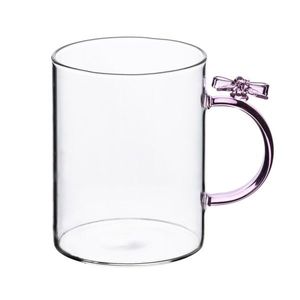 Sklenený hrnček PETER RIBBON 400 ml číry/ružový vyobraziť