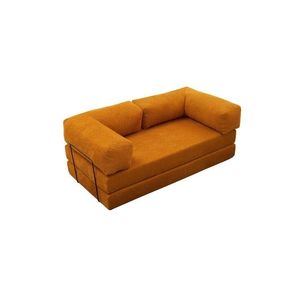 Trojmiestna rozkladacia futonová pohovka Comfort 190 cm oranžová vyobraziť