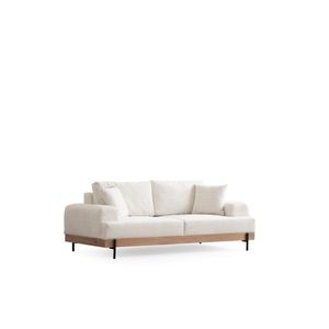Trojmiestna pohovka Eti 220 cm biela/dub prírodný vyobraziť