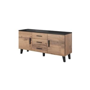 TV stolík Lotta II 150 cm dub wotan/čierny vyobraziť