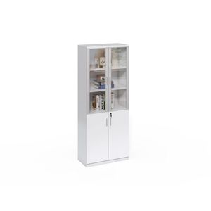 Vysoká kancelárska skriňa Houseland Prime Neo 04 80 cm biela vyobraziť