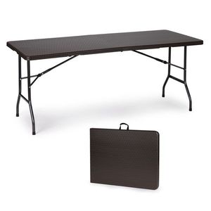 Záhradný rozkladací stôl 180 cm ratan hnedý vyobraziť