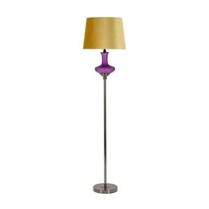 Žltá/fialová stojacia lampa s textilným tienidlom (výška 167 cm) Milva One – Mauro Ferretti vyobraziť