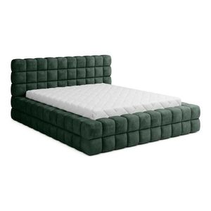 Tmavozelená čalúnená dvojlôžková posteľ s úložným priestorom s roštom 180x200 cm Dizzle – ELTAP vyobraziť