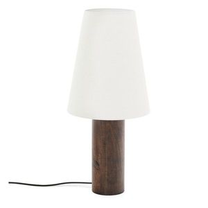 Biela/v tmavoprírodnej farbe stojacia lampa s textilným tienidlom (výška 110 cm) Marga – Kave Home vyobraziť