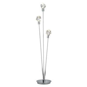 LED stojacia lampa v striebornej farbe so skleneným tienidlom (výška 150 cm) Verano – Trio Select vyobraziť