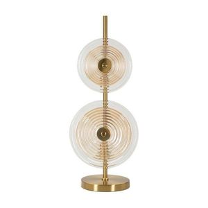 Stolová lampa v zlatej farbe so skleneným tienidlom (výška 63 cm) Venice – Mauro Ferretti vyobraziť