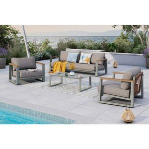 Ambia Garden TERASOVÁ SEDACIA SÚPRAVA 4-dielne, kov, plast, textil vyobraziť