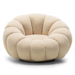 Dizajnové relaxačné kreslo VENEZIA 100 cm bouclé béžové vyobraziť