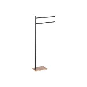 Gedy - Stojan na uteráky TRILLY 83, 5 cm matná čierna/bambus TR3141 vyobraziť