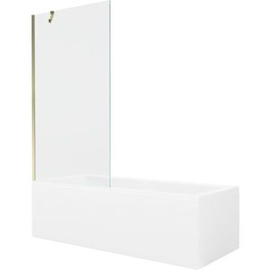 MEXEN/S - Cubik obdĺžniková vaňa 160 x 70 cm s panelom + vaňová zástena 90, transparent, zlatá 550316070X9509000050 vyobraziť