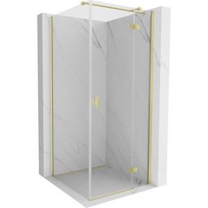 MEXEN/S - Mist HT sprchovací kút dvere krídlové pravá 100 x 100, transparent, zlato kartáčovaná 8A5T-100-100-55-00-P vyobraziť