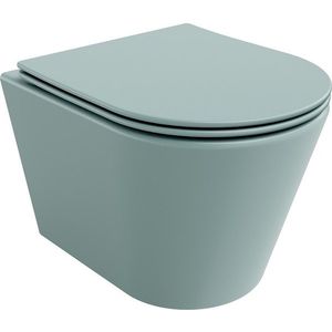 MEXEN - Rico Závesná WC misa Rimless vrátane sedátka s slow, Duroplast, svetlo zelená mat 30724048 vyobraziť