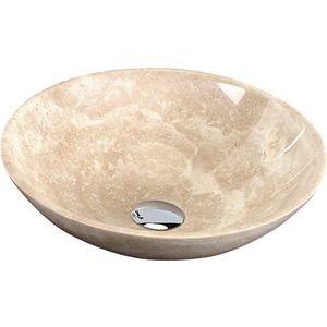 SAPHO - BLOK 1 kamenné umývadlo priemer 40cm, leštený béžový travertin 2401-01 vyobraziť