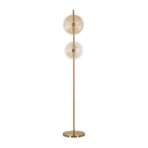 Stojacia lampa v zlatej farbe so skleneným tienidlom (výška 170 cm) Venice – Mauro Ferretti vyobraziť