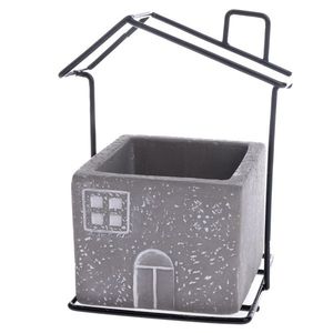 Betónový obal na kvetináč House sivá, 11 x 14 x 8, 7 cm vyobraziť