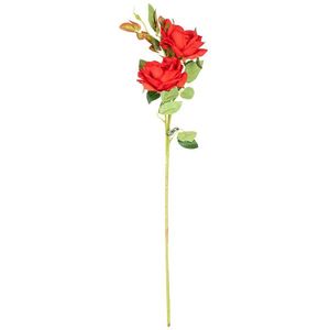 Umelý zväzok Ruža s dvoma kvetmi a púčikom, červená, 71 cm vyobraziť