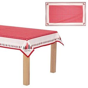 Obrus s vianočným motívom - stromčeky a červený stred, 80x80 cm, 100% polyester., 130 х 220 cm vyobraziť