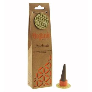 Súprava vonných organických františkov Patchouli, 12 ks, s keramickým stojančekom vyobraziť