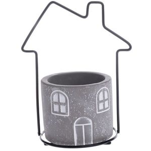 Betónový obal na kvetináč House sivá, 11, 7 x 15 x 8, 5 cm vyobraziť