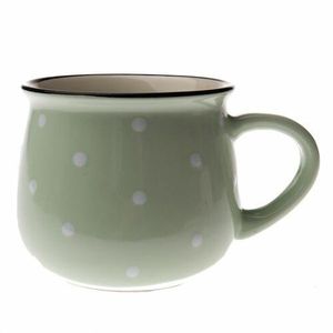 Keramický hrnček s bodkami 390 ml, zelená vyobraziť