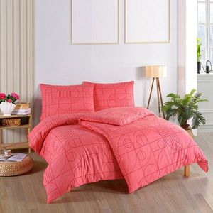 BedTex Bavlnené obliečky Geo Sunset Coral, 140 x 200 cm, 70 x 90 cm, 140 x 200 cm, 70 x 90 cm vyobraziť