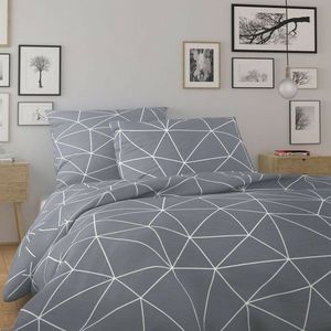 Kvalitex Bavlnené obliečky Nordic Grid sivá, 240 x 220 cm, 2 ks 70 x 90 cm vyobraziť