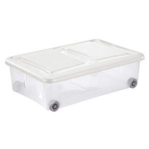Tontarelli Úložný box s vekom Stockbox 28 l, transparentná/biela, S vyobraziť