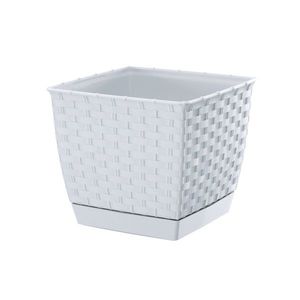 Plastový kvetináč Ratolla Square biela, 19 cm vyobraziť