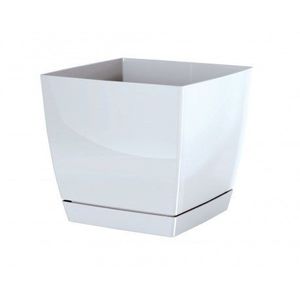 Kvetináč Coubi Square s miskou biela, 18 x 18 x 16, 5 cm vyobraziť