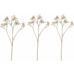 Súprava vetvičiek Gypsophila s bielymi kvietkami, 3 ks, zlatá, 68 cm vyobraziť
