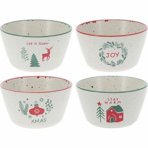 Súprava 4 kameninových misiek Let It Snow 500 ml, 14 cm vyobraziť