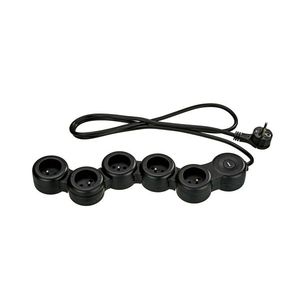 TRONIC® Zásuvková lišta, 5 zásuviek (čierna) vyobraziť