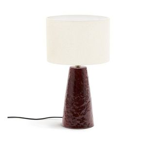 Červená/biela stolová lampa s textilným tienidlom (výška 49 cm) Drava – Kave Home vyobraziť