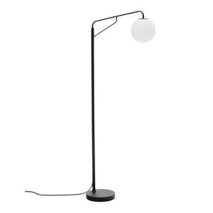 Biela/čierna stojacia lampa so skleneným tienidlom (výška 164 cm) Eilo – Kave Home vyobraziť