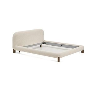 Béžová čalúnená dvojlôžková posteľ bez roštu 180x200 cm Odina – Kave Home vyobraziť