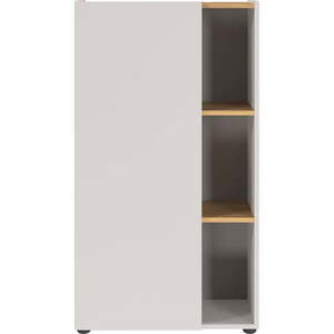Krémovobiela knižnica v dekore duba 61x110x34 cm Adrano – Germania vyobraziť
