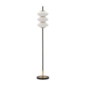 Biela/čierna stojacia lampa so skleneným tienidlom (výška 168 cm) Vintage – Mauro Ferretti vyobraziť