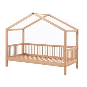 Domčeková detská posteľ z bukového dreva s roštom 90x200 cm v prírodnej farbe Forrest – Vipack vyobraziť