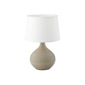 Bielo-hnedá stolová lampa z keramiky a tkaniny Reality Martin, výška 29 cm vyobraziť