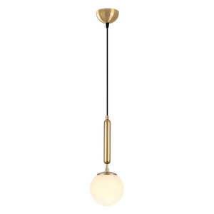 Biele/v mosadznej farbe závesné svietidlo so skleneným tienidlom ø 15 cm King – Opviq lights vyobraziť