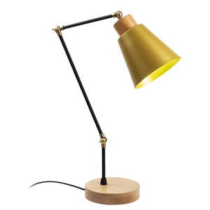 Žltá/v prírodnej farbe stolová lampa s kovovým tienidlom (výška 52 cm) Manavgat – Opviq lights vyobraziť