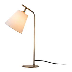 Biela/v bronzovej farbe stolová lampa s textilným tienidlom (výška 67 cm) Salihini – Opviq lights vyobraziť