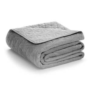 Svetlosivý zamatový prešívaný pléd 260x280 cm Laila – AmeliaHome vyobraziť